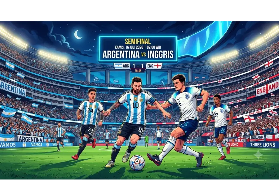 Argentina vs Inggris, Rivalitas Bersejarah Kembali Membara di Semifinal Piala Dunia 2026