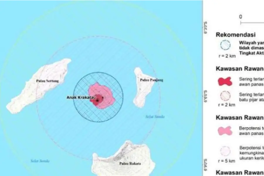 Benarkah Cucu Krakatau? Geologi Ungkap Daratan Baru 32,8 Ha di Anak Krakatau Daratan Baru Muncul di Dekat Gunung Anak Krakatau/Dok PVMBG