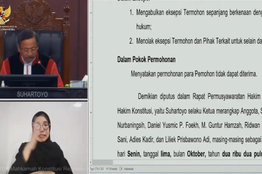 MK Tak Temukan Bukti Ijazah Setara SMA Gibran, Mengapa Tetap Tak Bisa Didiskualifikasi? Sidang pleno MK pada Senin (6/10/2026) pukul 20.00 WIB