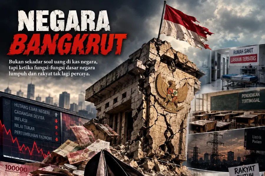 Negara Bangkrut Saat Pemerintah Kehilangan Kemampuan Melayani Rakyat