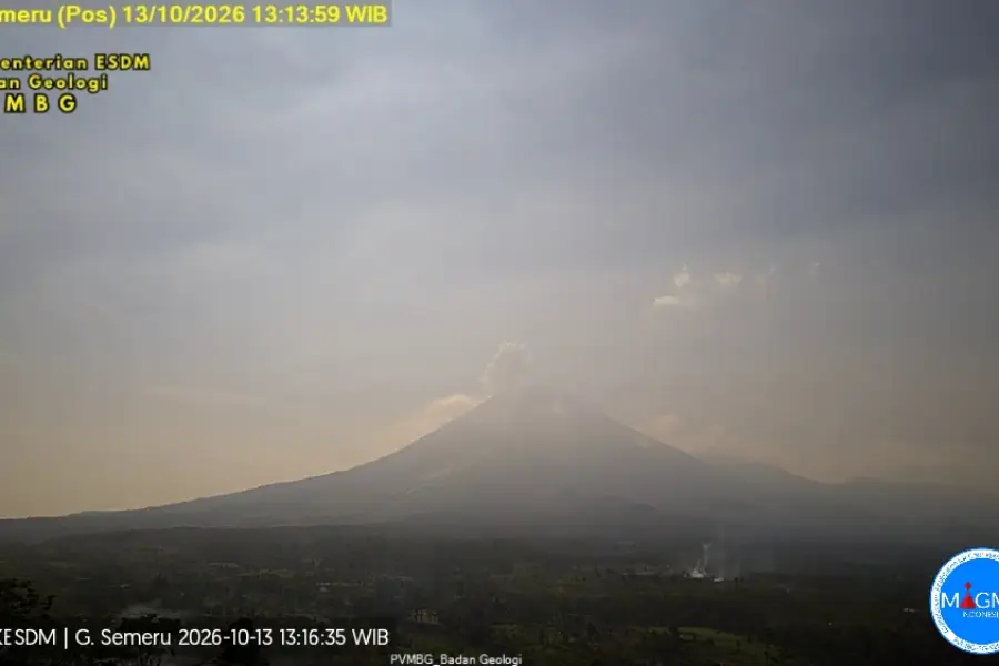 Gunung Semeru erupsi pada 13 Oktober 2026/Dok PVMBG